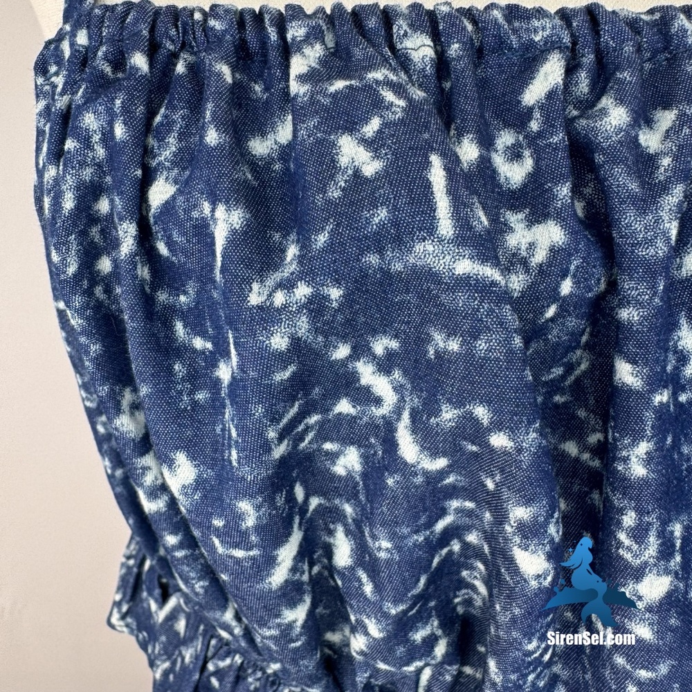 1153 NWT Choosy No Shade Bow Back Crop Top – L – Blue White - Picture 4 of 14